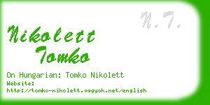 nikolett tomko business card